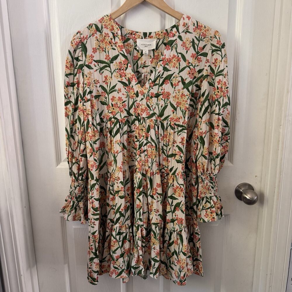Pomander Place Floral Tiered Dress Medium Kenzo Boho Peasant Fairy Cottage